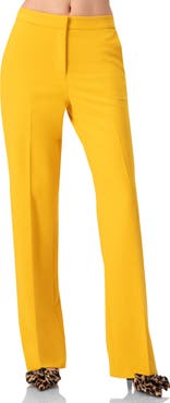 IVONNE Tailored Yellow Straight-Leg Pants