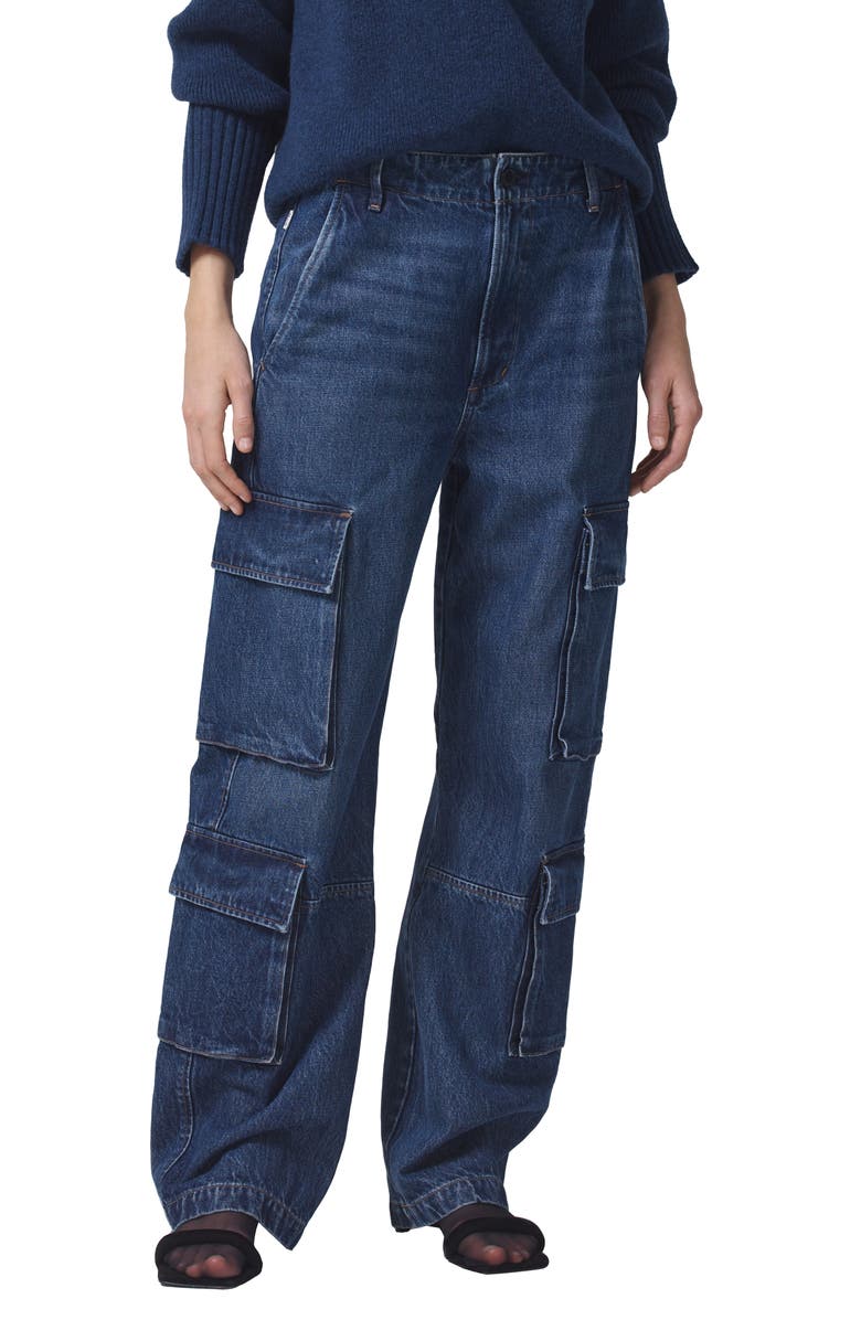 Citizens of Humanity Delena High Waist Wide Leg Cargo Jeans, Alternate, color,