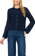 Halogen® Open Stitch Button Front Cardigan