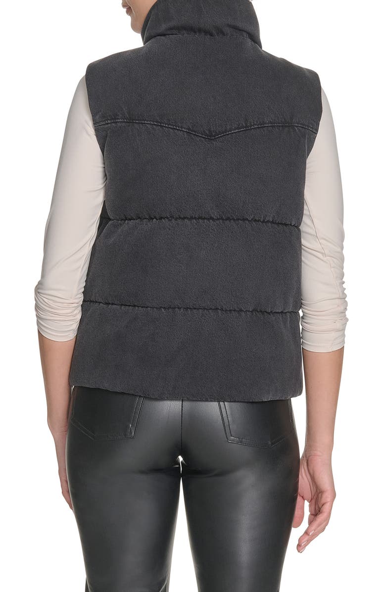 Levi's<sup>®</sup> Western Denim Puffer Vest, Alternate, color, Black Wash Denim