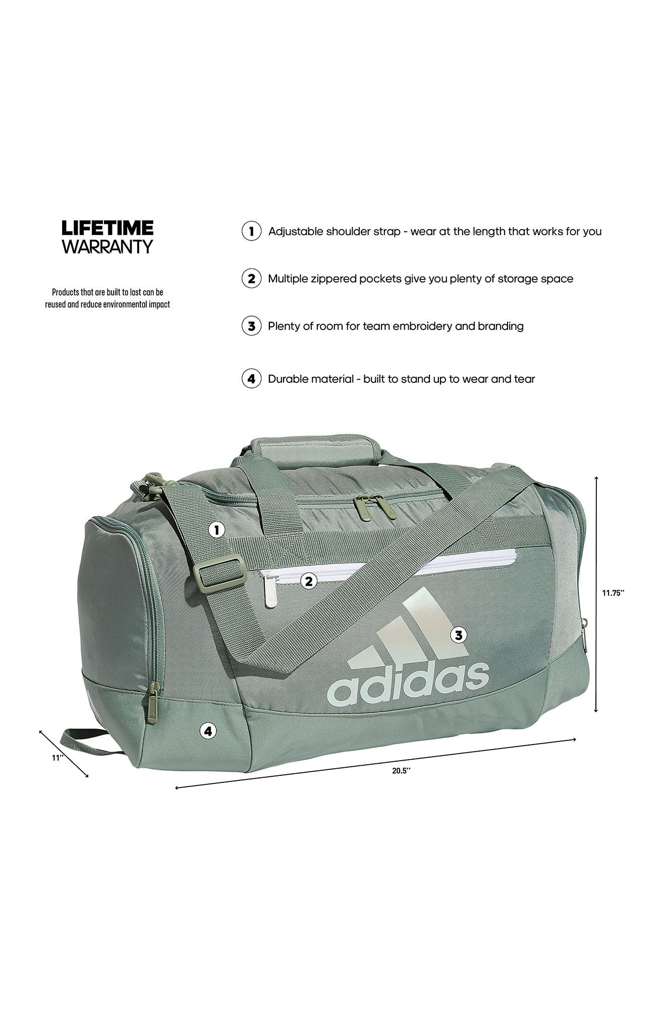 adidas Defender IV Small Duffle Bag, Alternate, color, 