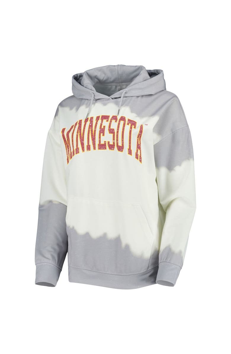 GAMEDAY COUTURE Women's Gameday Couture White/Gray Minnesota Golden Gophers For the Fun Double Dip-Dyed Pullover Hoodie, Alternate, color,