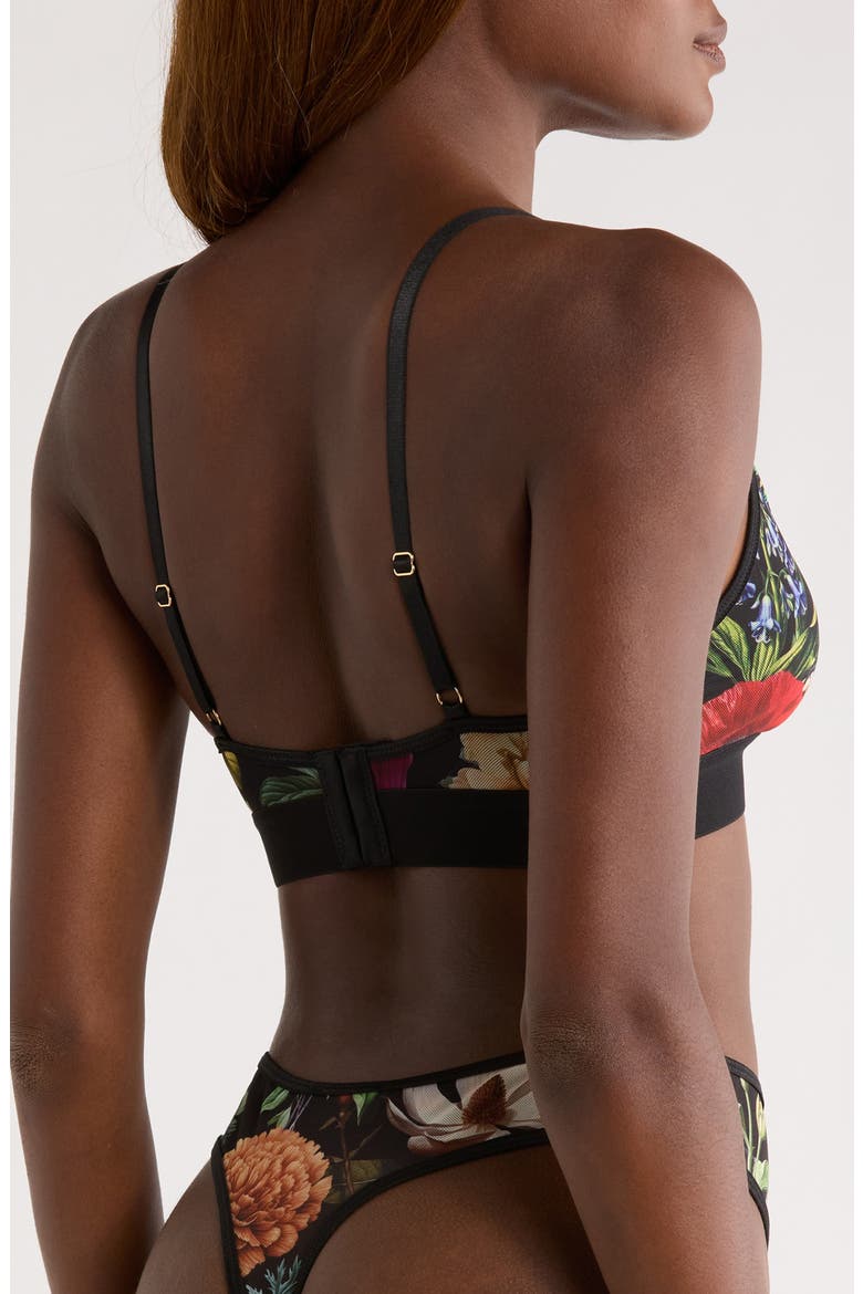 Floral Print Mesh Scoop Bralette, Alternate, color, GARDEN OF EDEN