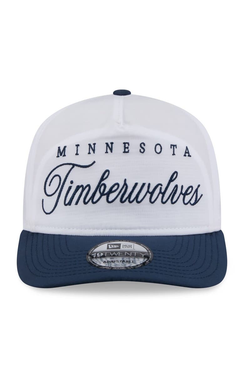 Men's New Era White/Navy Minnesota Timberwolves 2025 NBA Draft On-Stage Nylon 19TWENTY Adjustable Hat, Alternate, color, White