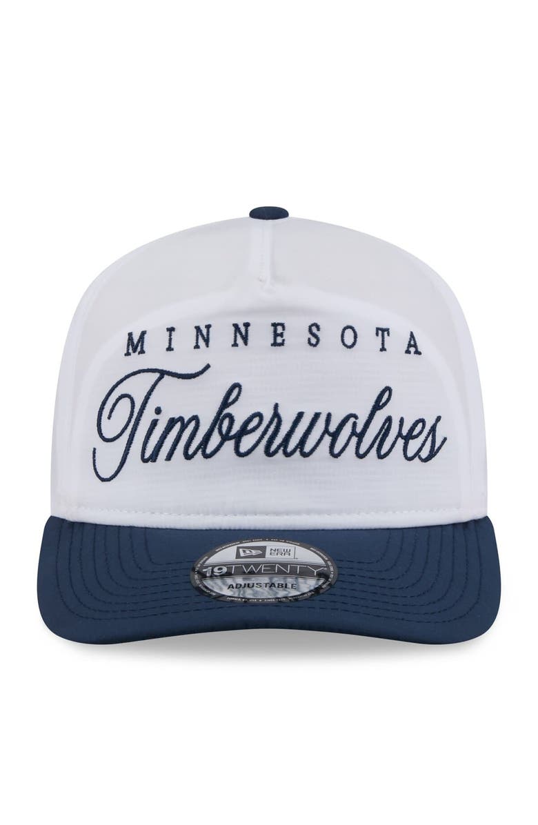 New Era Men's New Era White/Navy Minnesota Timberwolves 2025 NBA Draft On-Stage Nylon 19TWENTY Adjustable Hat, Alternate, color, White