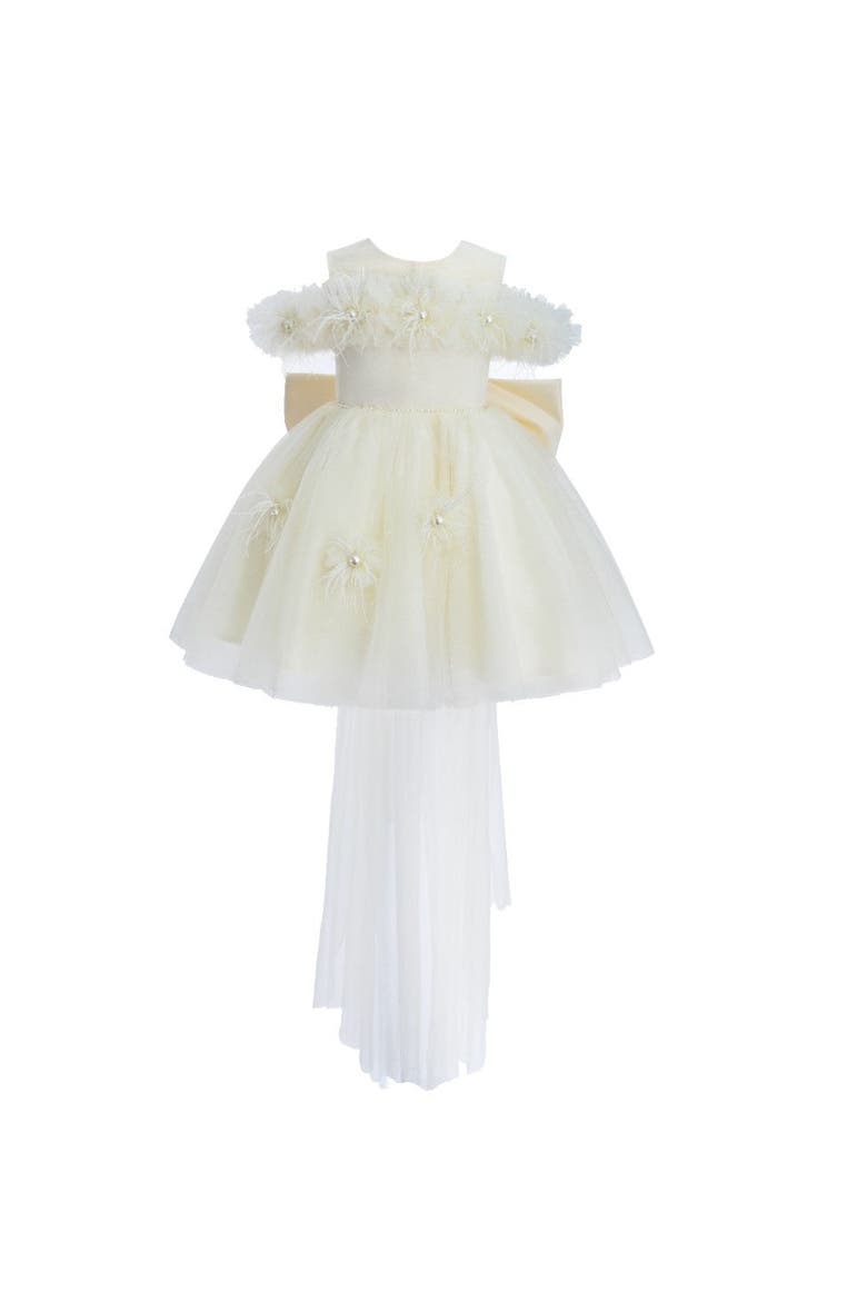 Floral Tulle Gown, Main, color, Ivory