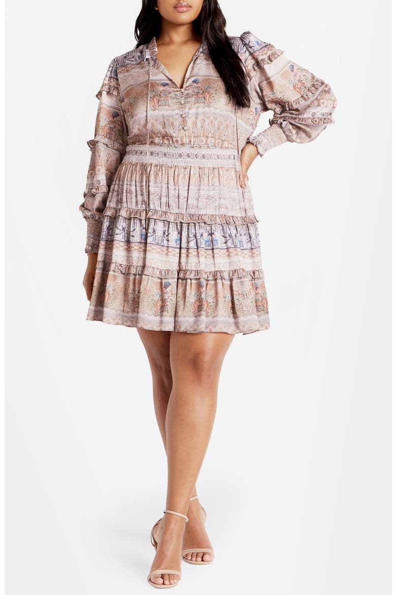 Leilany Long Sleeve Minidress, Main, color, PRINT