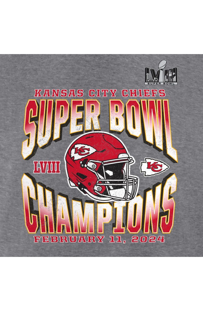 FANATICS Women's Fanatics Branded  Heather Gray Kansas City Chiefs Super Bowl LVIII Champions Own the Moment Lightweight Tri-Blend V-Neck T-Shirt, Alternate, color, 