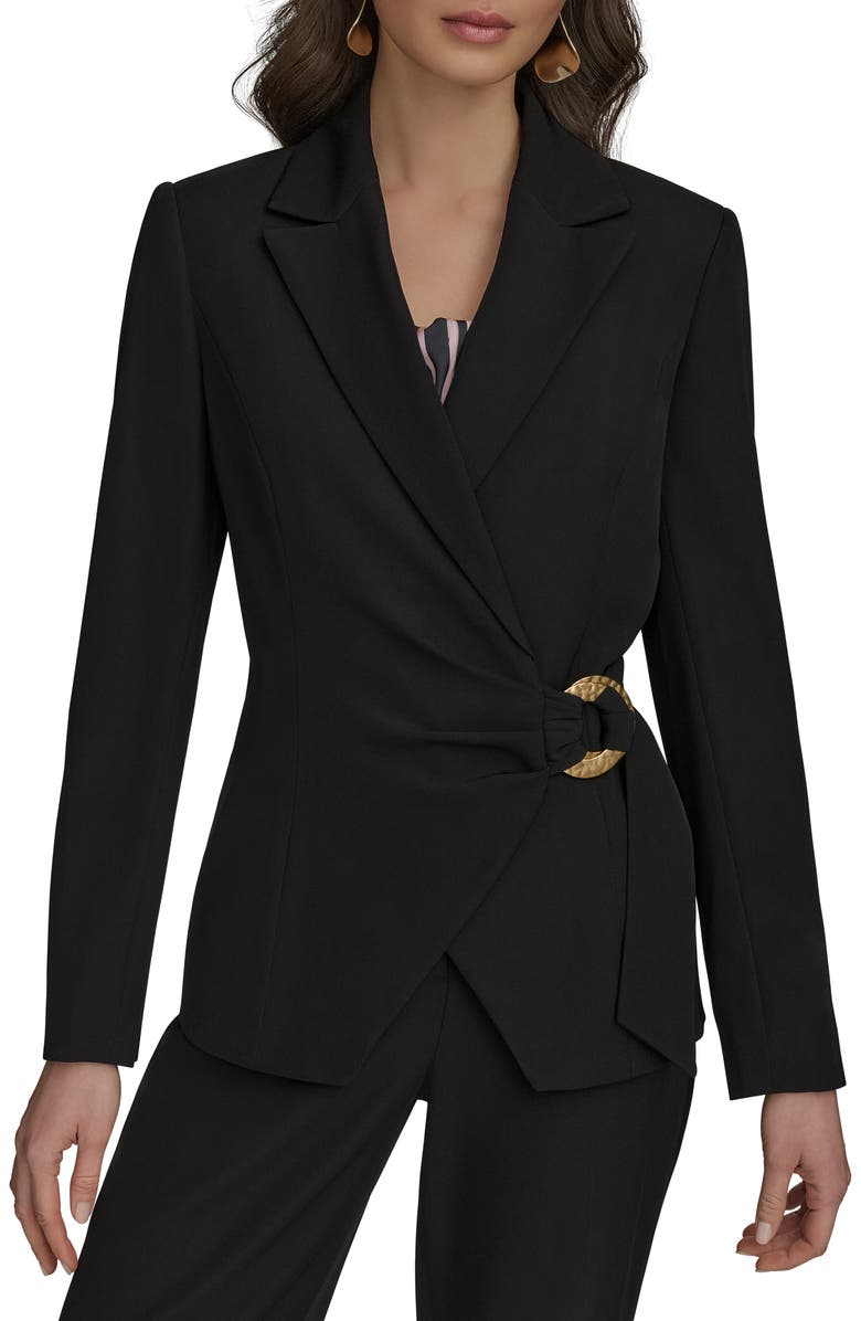 Donna Karan New York Hardware Side Tie Blazer, Main, color, 