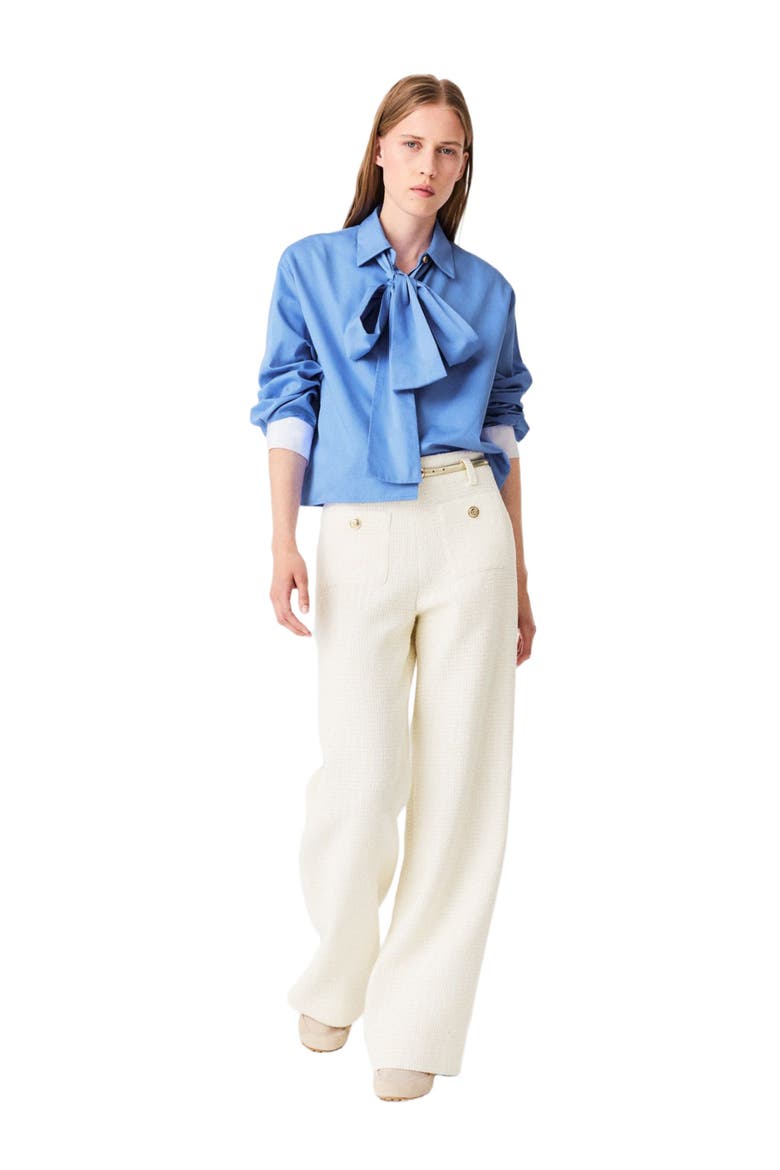 Lurex tweed trousers, Alternate, color, Ecru