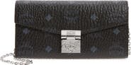 MCM Large Patricia Visetos Canvas Wallet on a Chain