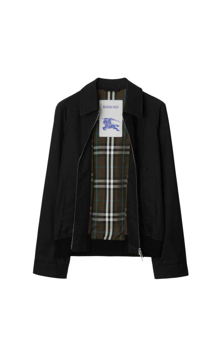 Burberry Gabardine Chester Harrington Jacket, Alternate, color, Black