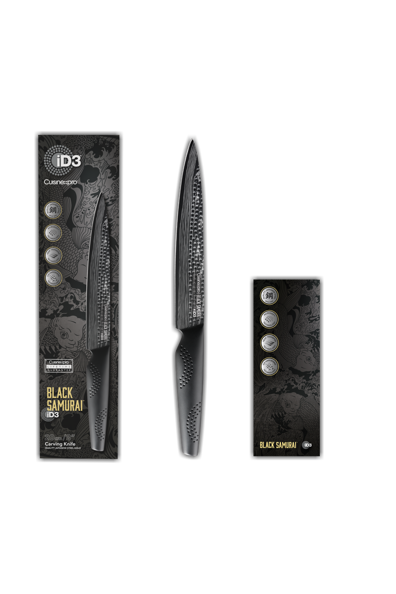 iD3® BLACK SAMURAI 8" Carving Knife, Alternate, color, Black