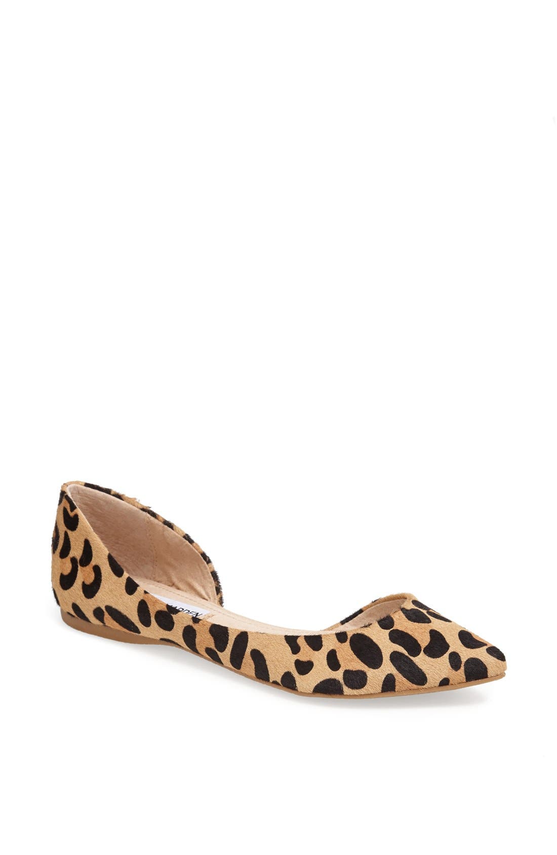 'Elusion' Leopard Print Calf Hair Half d'Orsay Flat, Main, color, LEOPARD