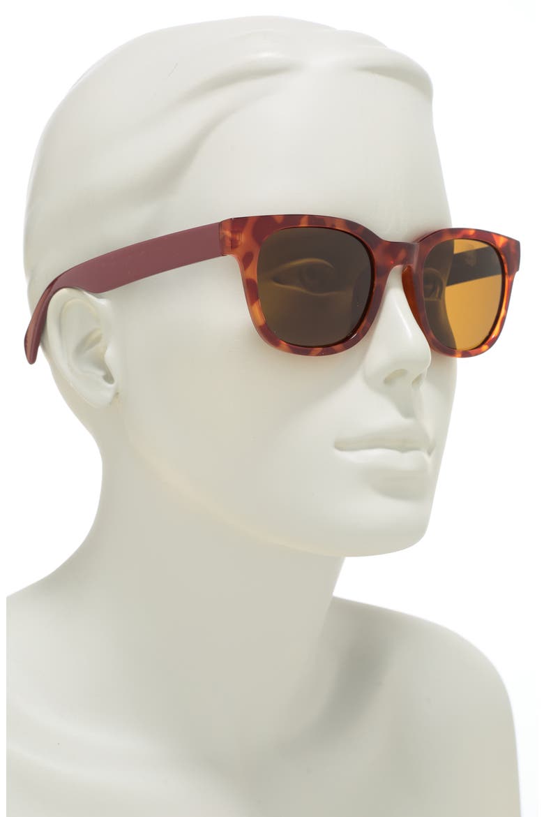50mm Square Sunglasses, Alternate, color, BURGUNDY TORTOISE