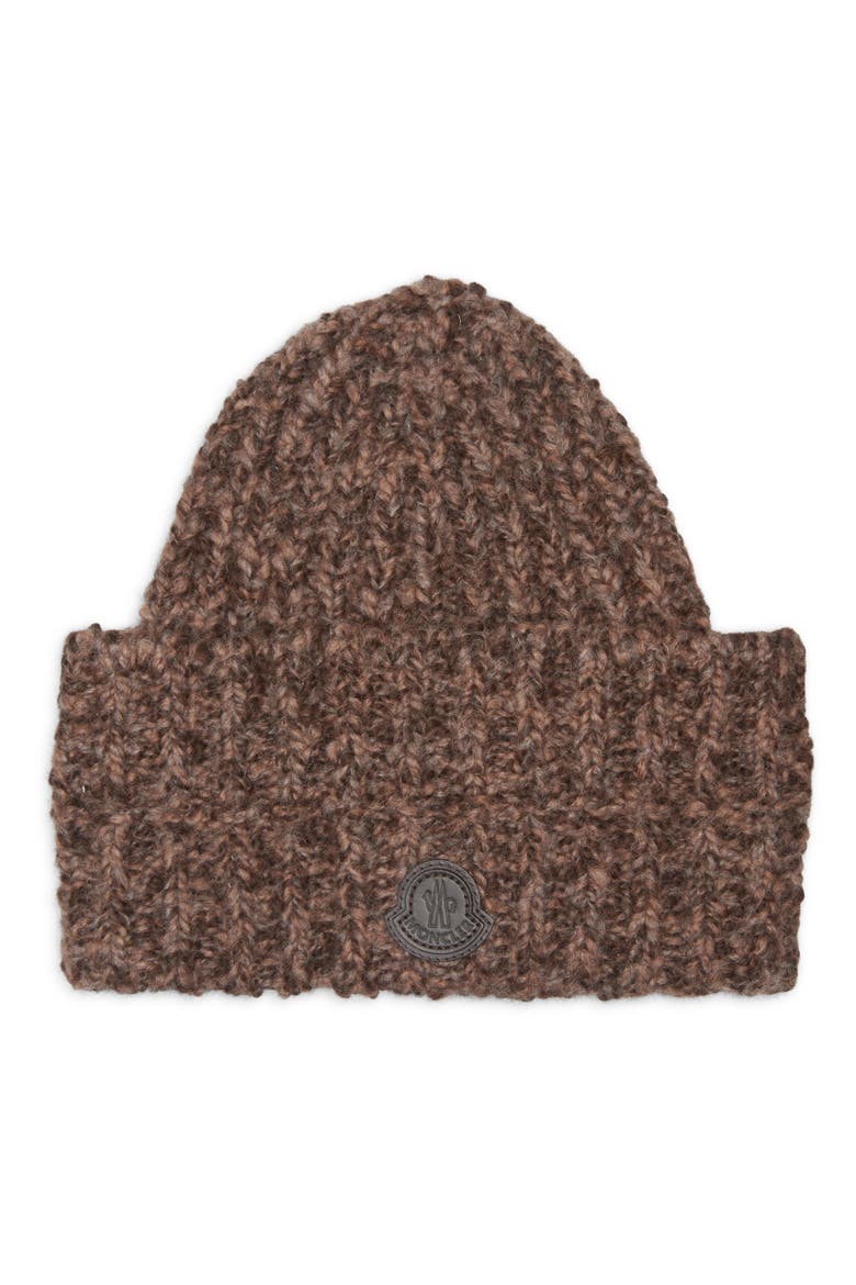 Logo Patch Wool & Alpaca Beanie, Main, color, BLACK COFFEE