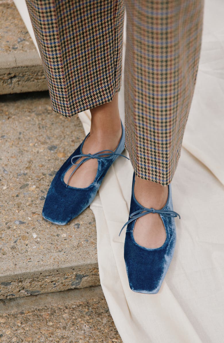 Andrea Gomez Amelia Velvet Ballet Flat, Alternate, color, Blue