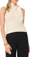 Vince Camuto Tie Neck Rib Sleeveless Sweater