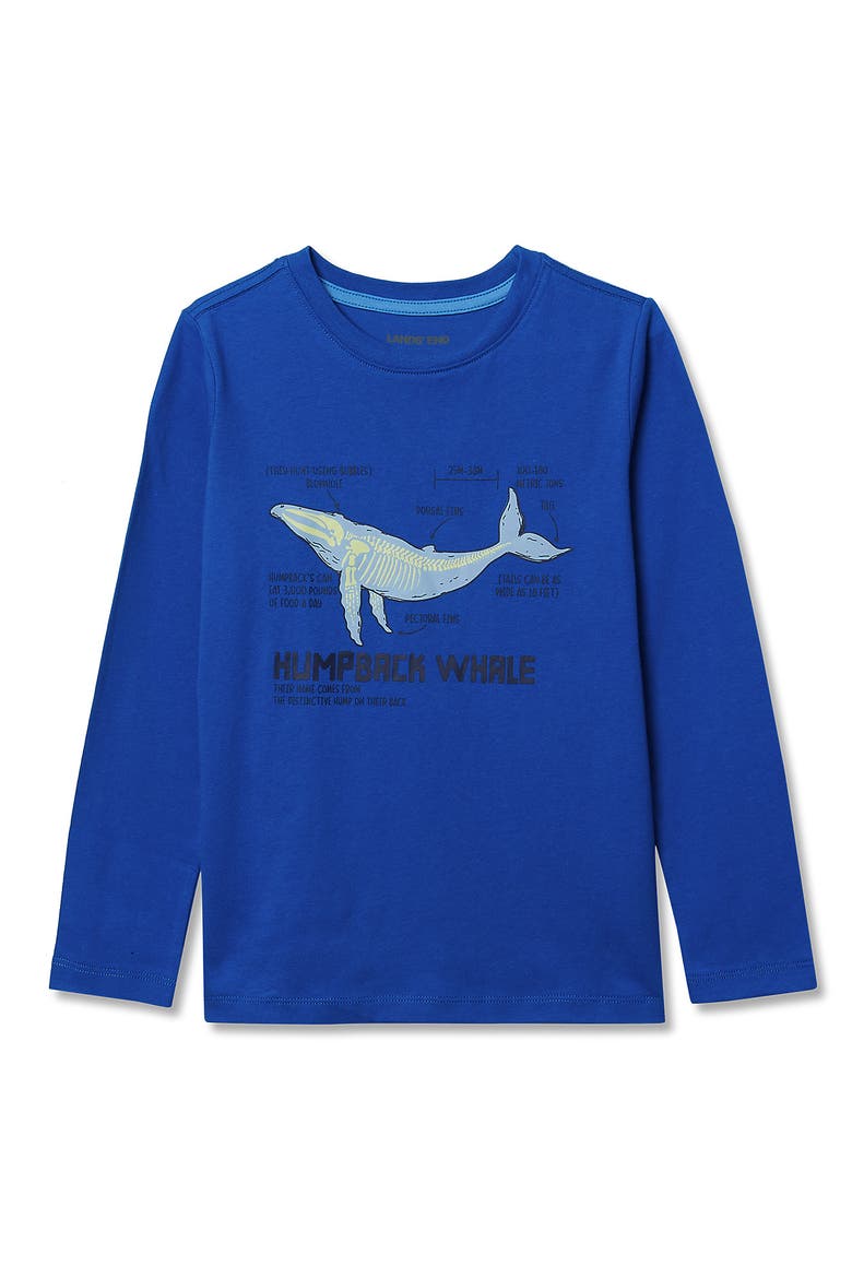 Boys Husky Long Sleeve Graphic Tee, Main, color, Cobalt Humpback Whale