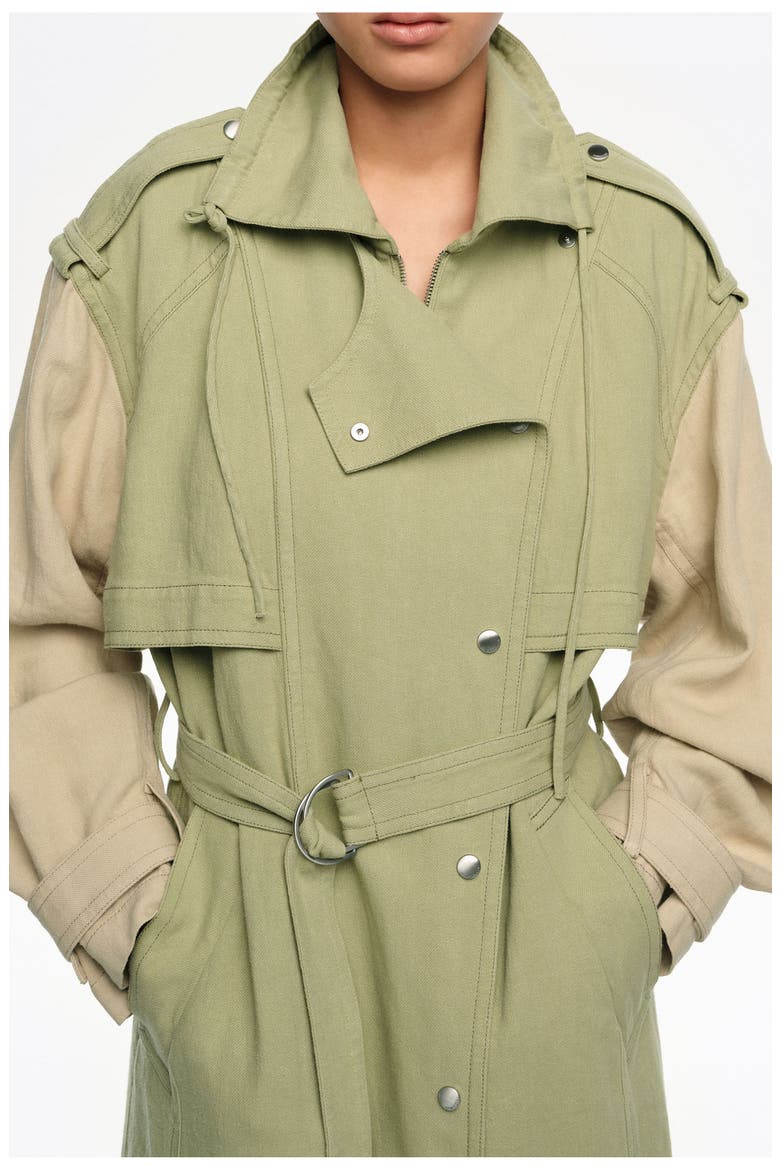 Dual-Tone Maxi Trench, Alternate, color, LIGHT GREEN