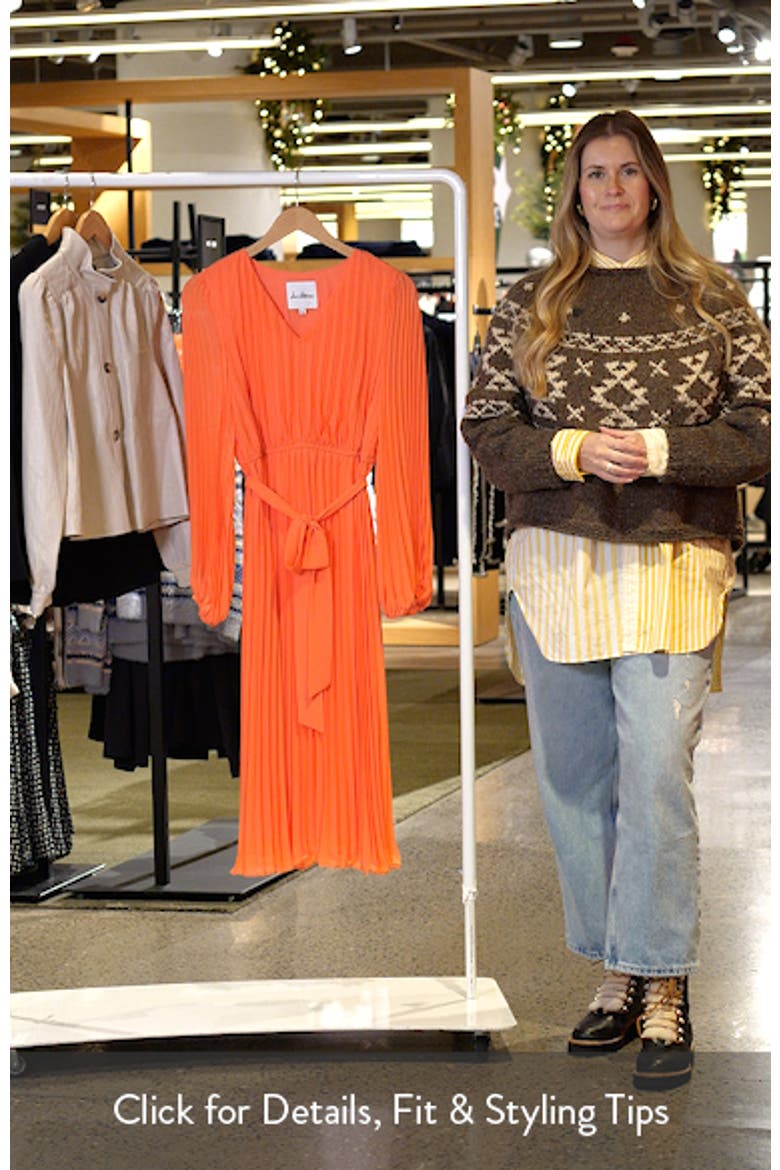 Pleated Long Sleeve Dress video