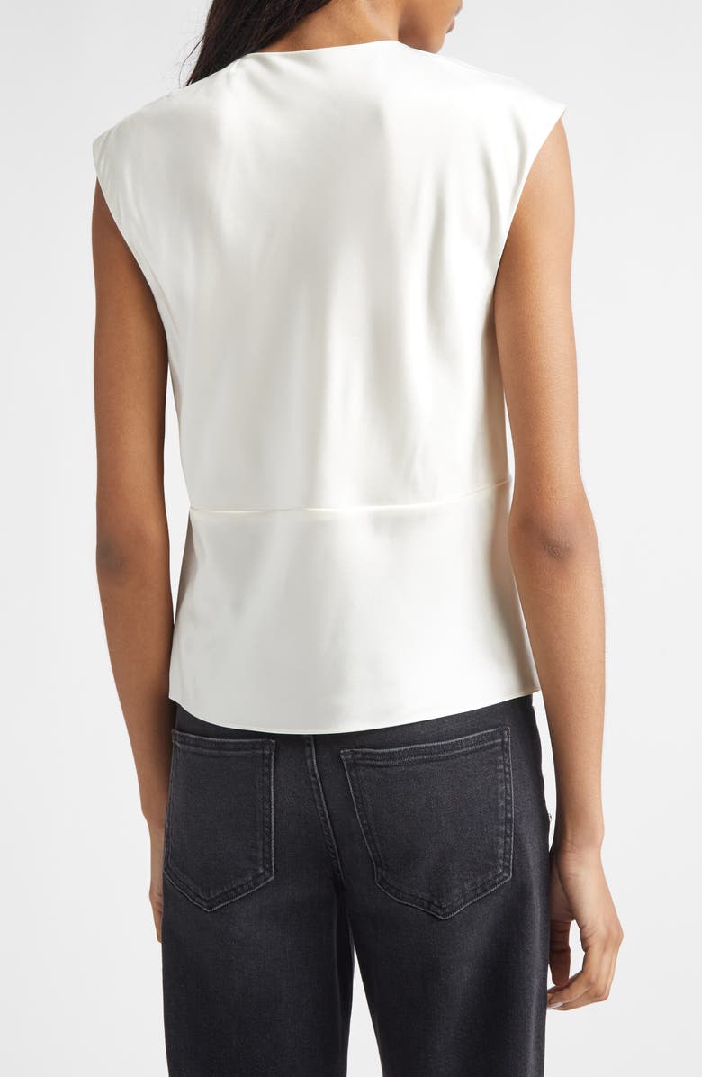 Veronica Beard Sparrow Cutout Silk Blend Sleeveless Top, Alternate, color, Dove