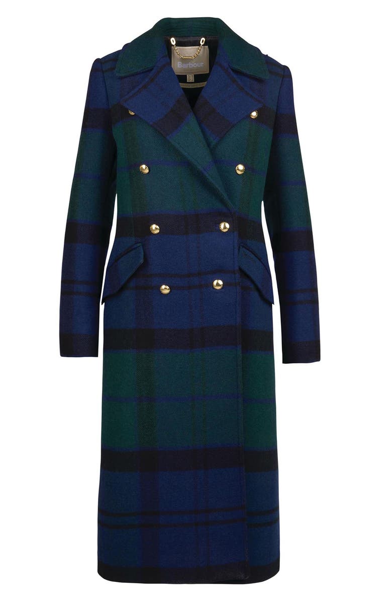 Barbour Marlene Tartan Plaid Wool Blend Peacoat, Alternate, color,