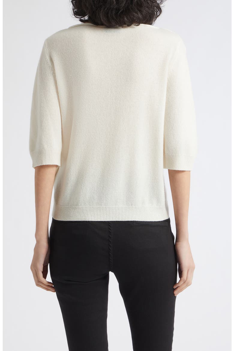 Silk Blend Short Sleeve Sweater, Alternate, color, CREAM