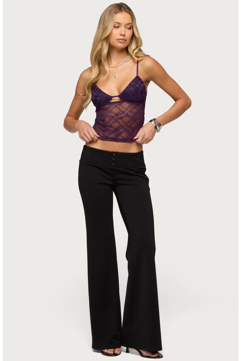 Lace Cutout Camisole, Alternate, color, PURPLE