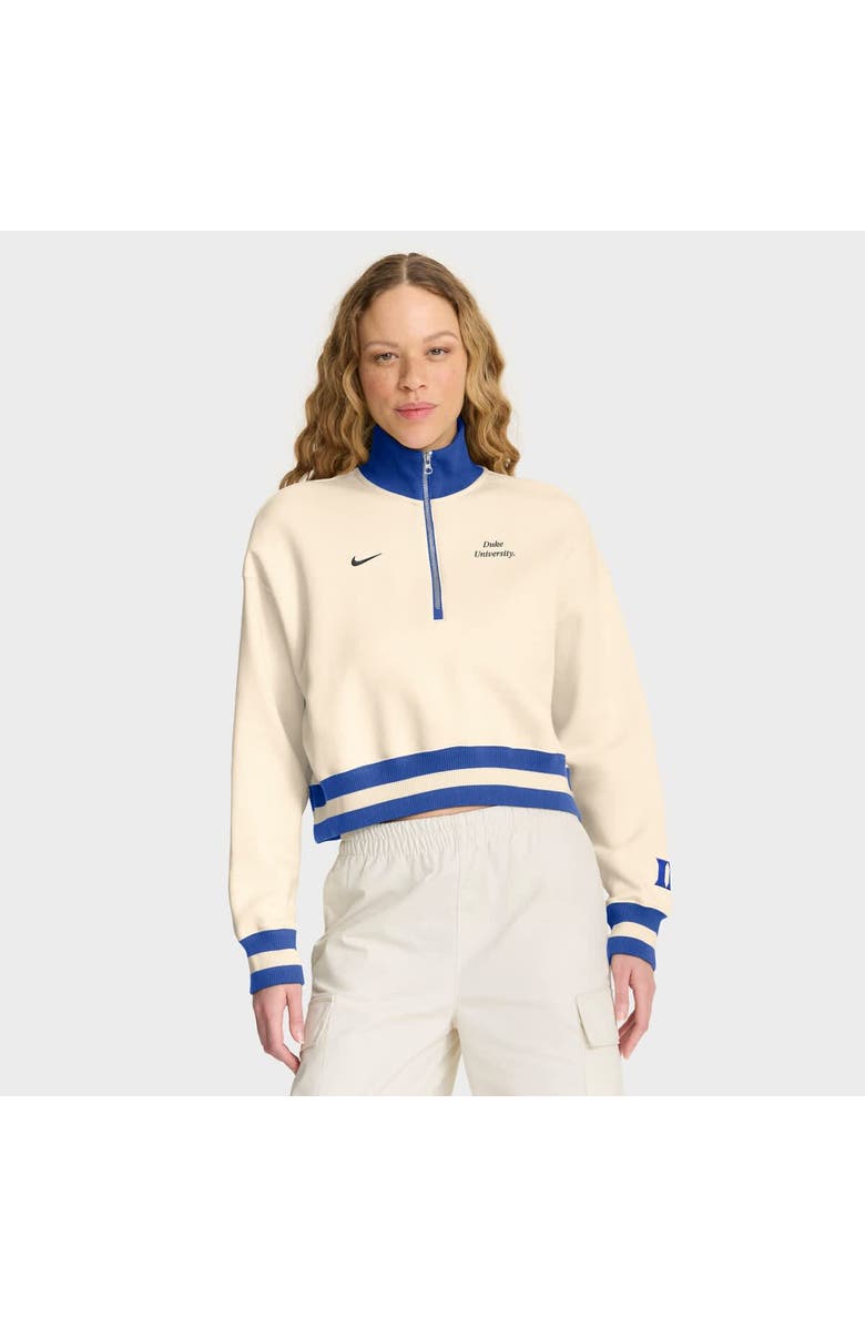 Nike Women's Nike Tan Duke Blue Devils Legacy Half-Zip Sweatshirt, Main, color, Cream