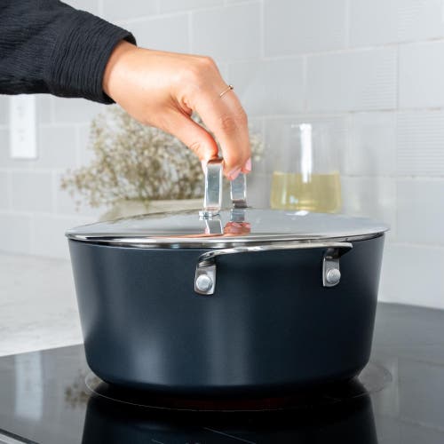 Alva Maestro Nonstick Stock Pot With Lid In Black