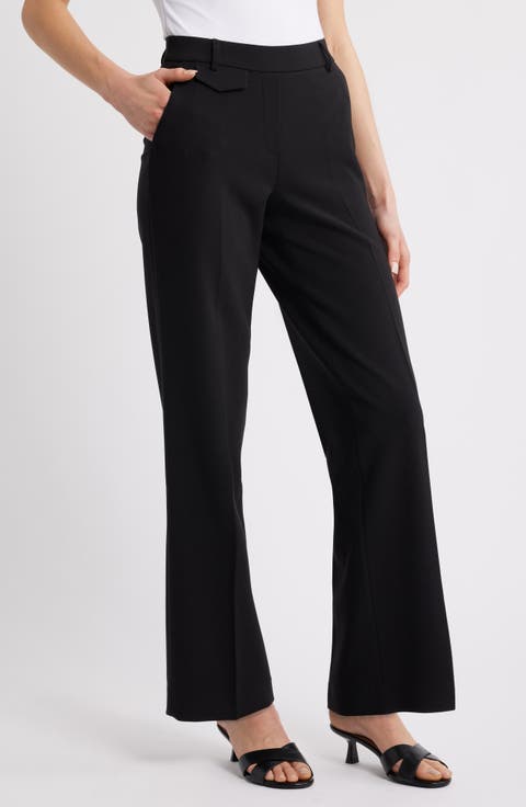 High Waist Wide Leg Pull-On Pants (Regular & Petite)