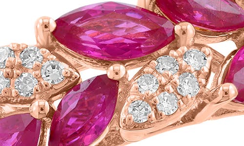 Effy 14k Gold Diamond & Ruby Marquis Pavé Ring In Red