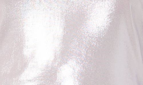 Shop Cece Rhinestone Long Sleeve V-neck Blouse In Silver