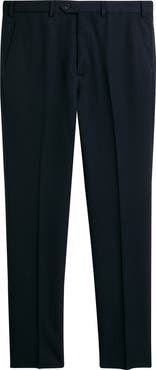 Emporio Armani Flat Front Virgin Wool Dress Pants