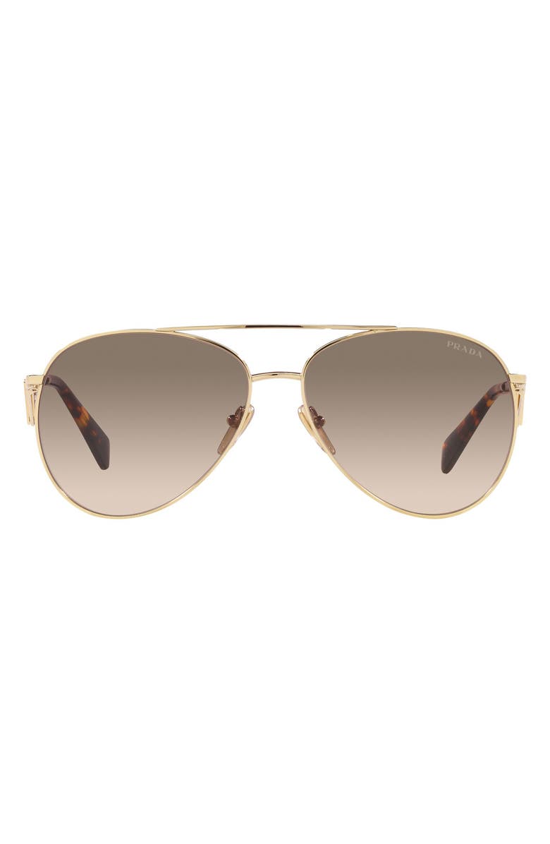 Prada 56mm Gradient Pilot Sunglasses, Main, color, Pale Gold