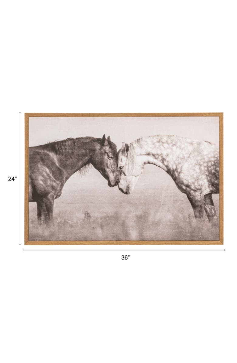 Storied Home Plastic and Wood Framed Canvas Wall Décor with Horse Photography, Multicolor, Alternate, color, 