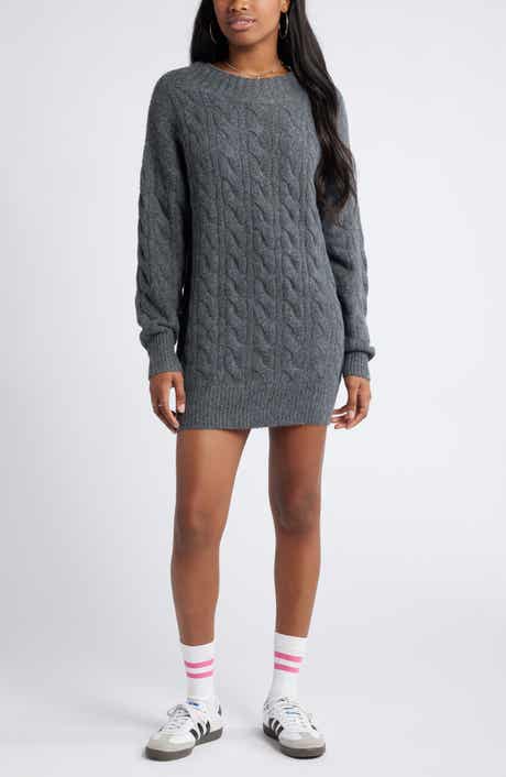 BP. Cable Long Sleeve Sweater Dress