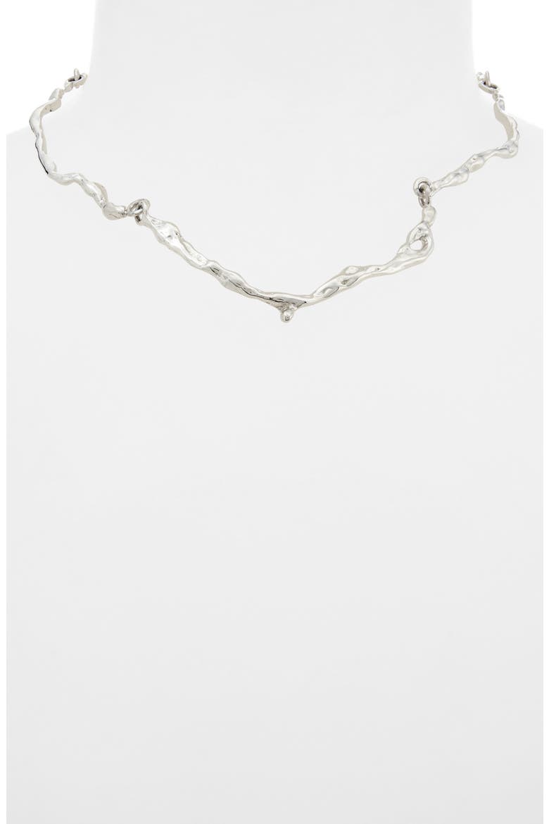 Drip Sterling Silver Collar Necklace, Alternate, color, SILVER