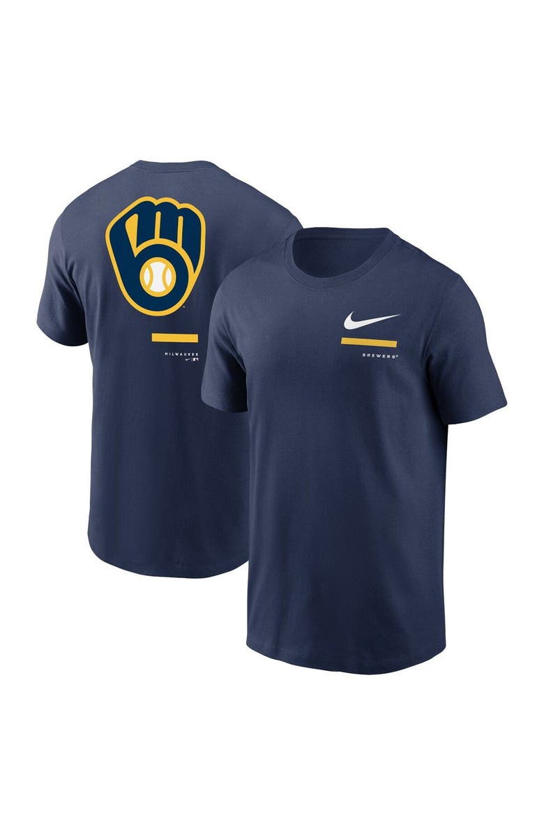 Nike Men's Nike Navy Milwaukee Brewers Over the Shoulder T-Shirt, Main, color, Navy