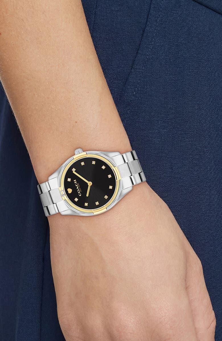 COACH Brooks Two-Tone Bracelet Watch, 34mm, Alternate, color, 