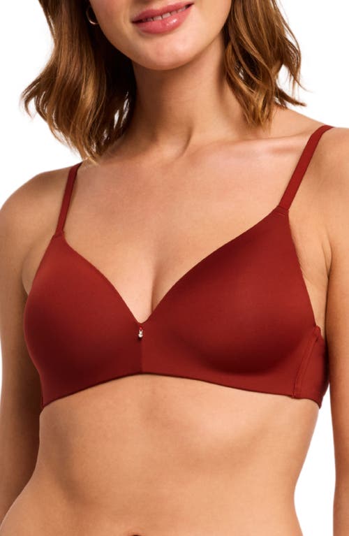 Montelle Intimates Wireless Convertible T-shirt Bra In Red