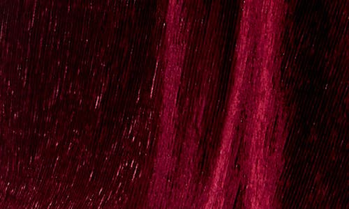 Nina Leonard Smocked Crinkled Dress In Burgundy