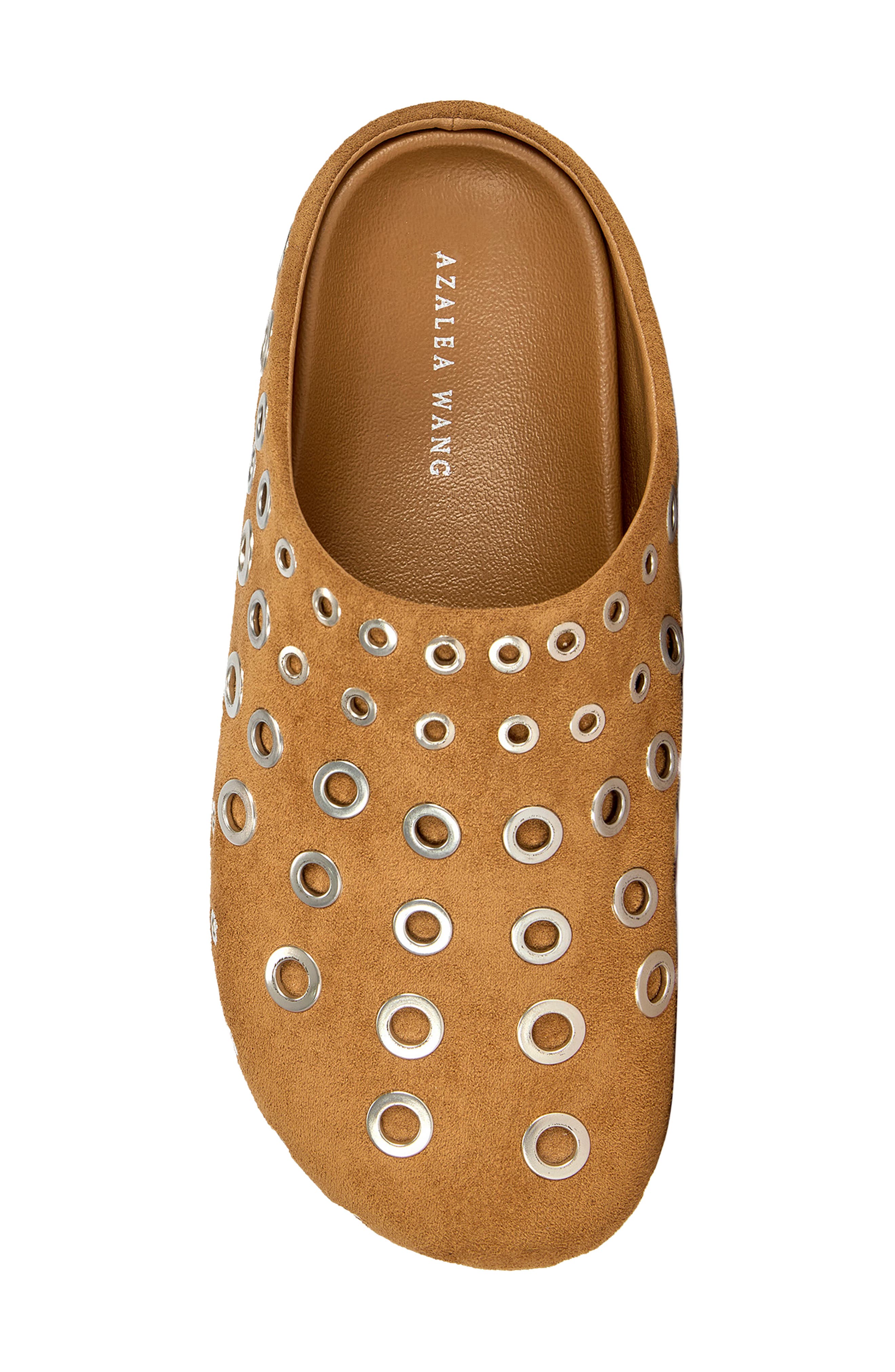 Marsha Grommet Faux Leather Flat Mule, Alternate, color, TAN