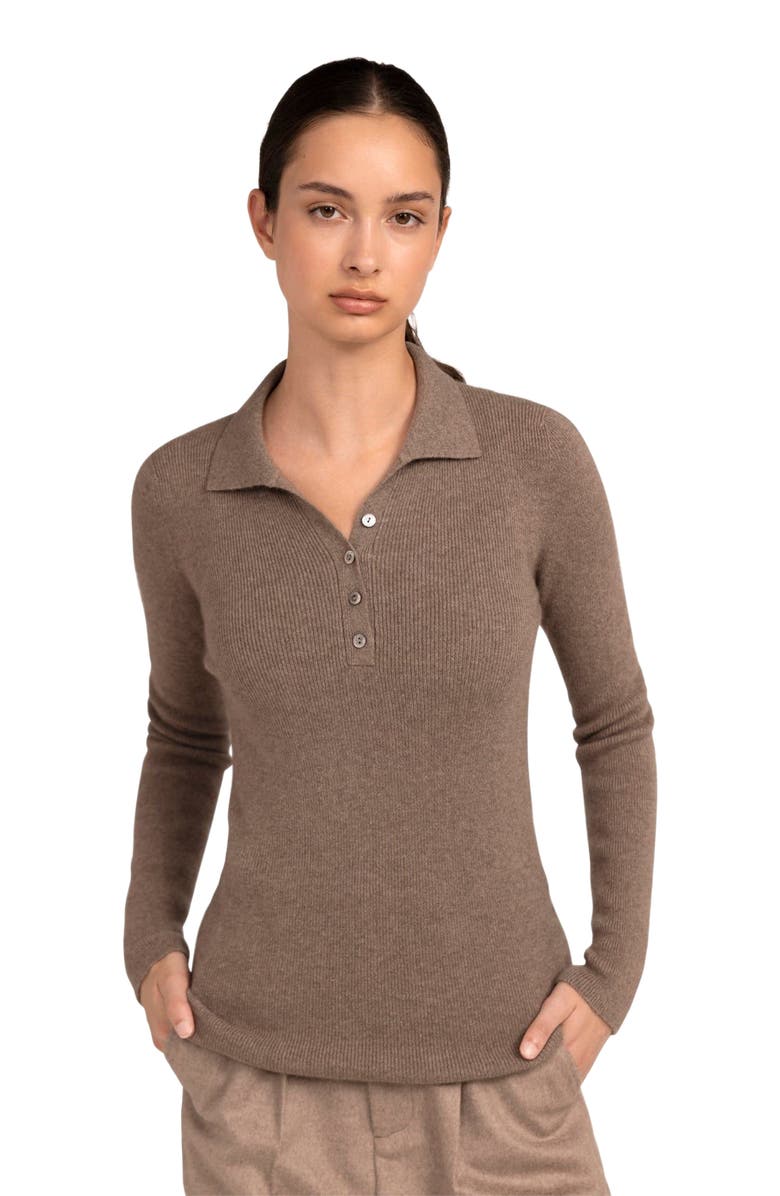 GOBI Mongolian Cashmere Organic Color Lightweight Polo, Alternate, color, 