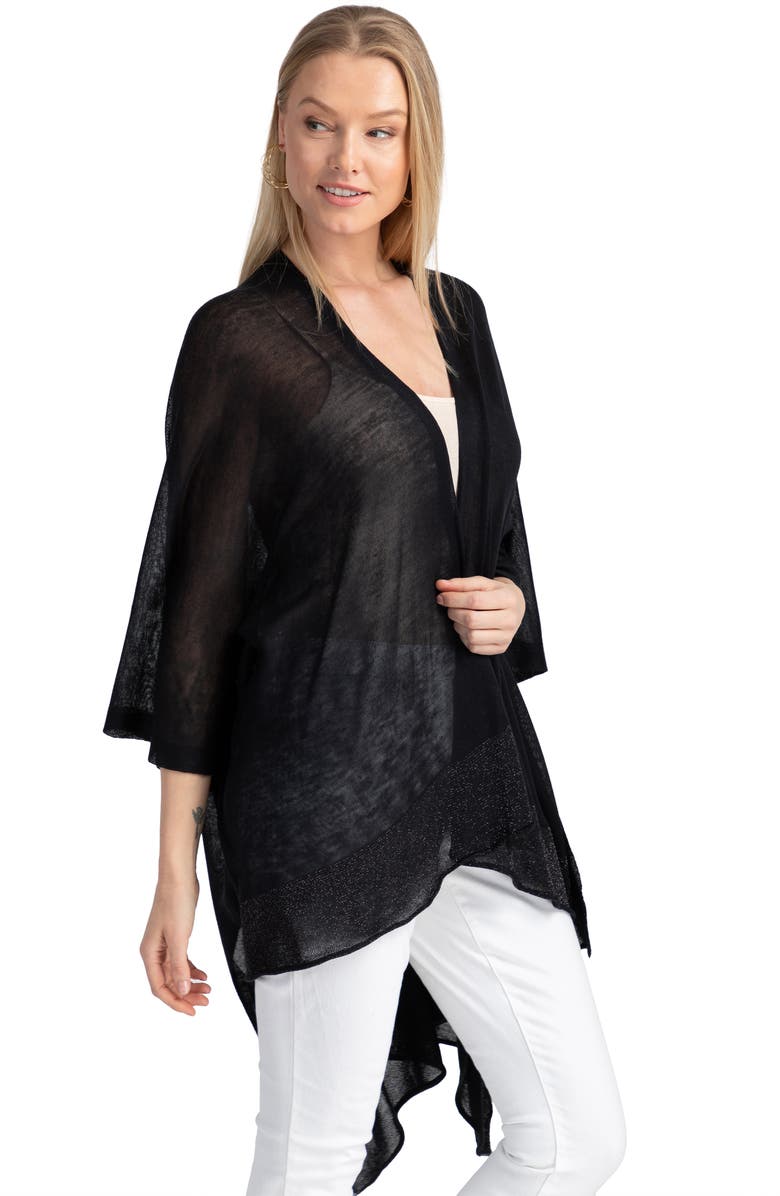 SAACHI Luxe Open Front Duster, Alternate, color, Black