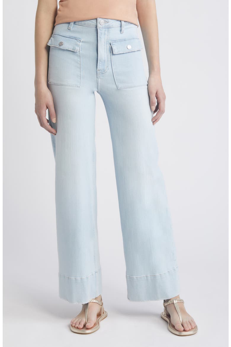 The '70s Patch Pocket Ankle Wide Leg Jeans, Main, color, CLARITY CLEAN