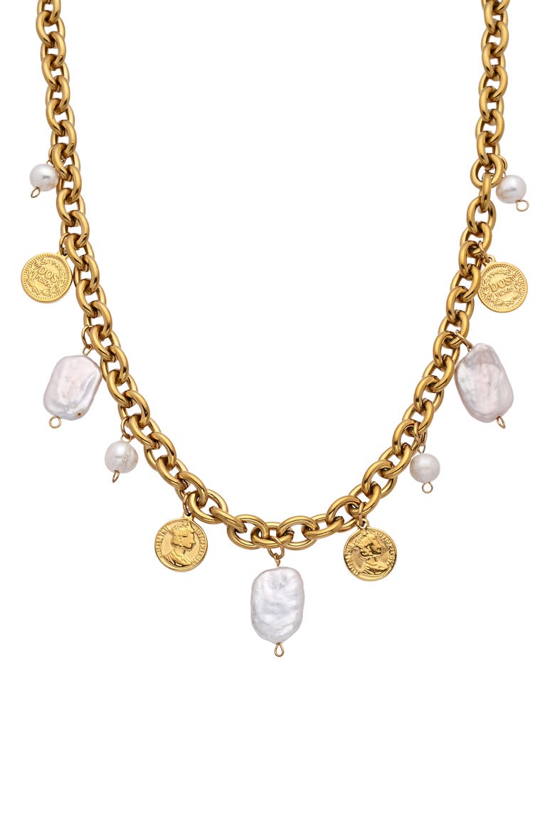 Victoria Charm Necklace, Main, color, GOLD