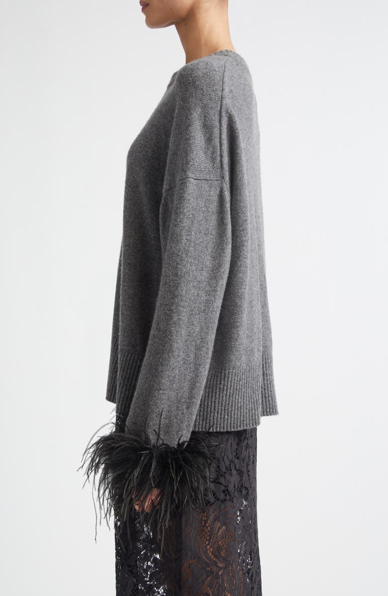 A.L.C. Wilda Feather Cuff Sweater, Alternate, color, Medium Heather Grey