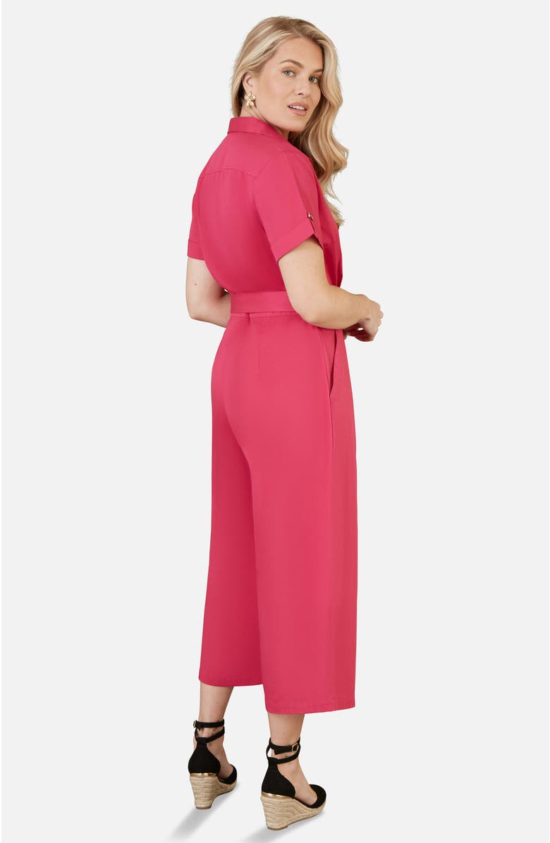 Yumi Button Up Utility Style Jumpsuit, Alternate, color, Pink